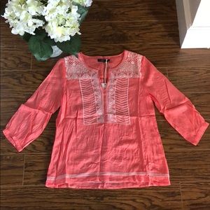 Thml Clothing Coral Embroidered Top